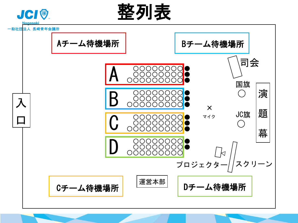 議案添付資料の体育館整列図